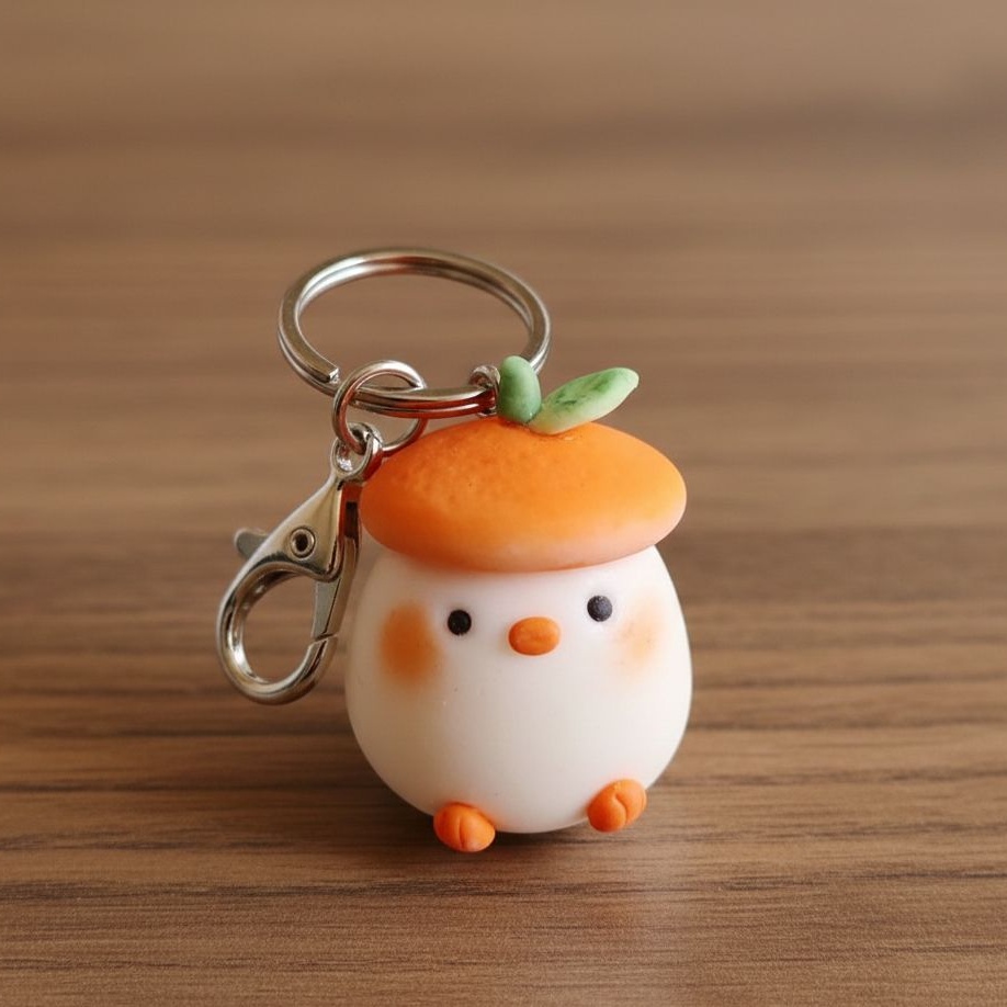 Citrus Mushroom Chick Keychain