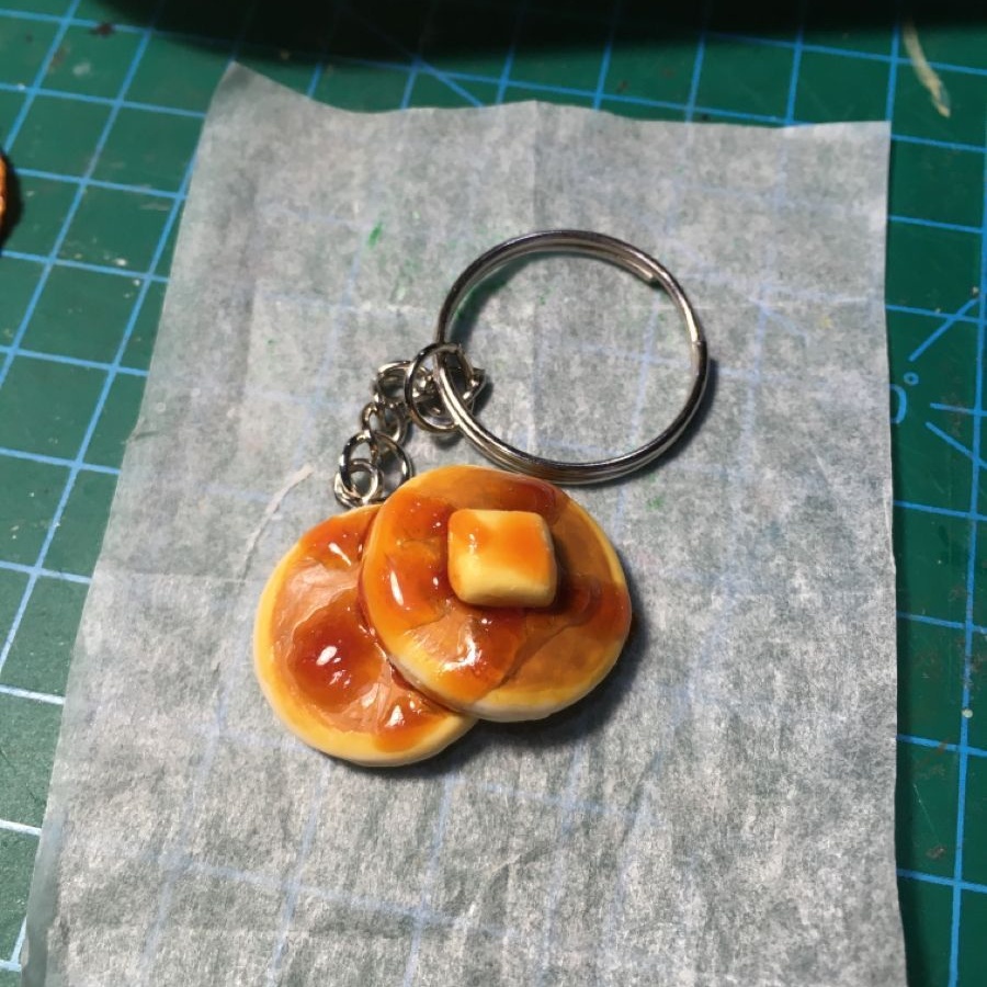 Classic Butter & Syrup Pancake Keychain