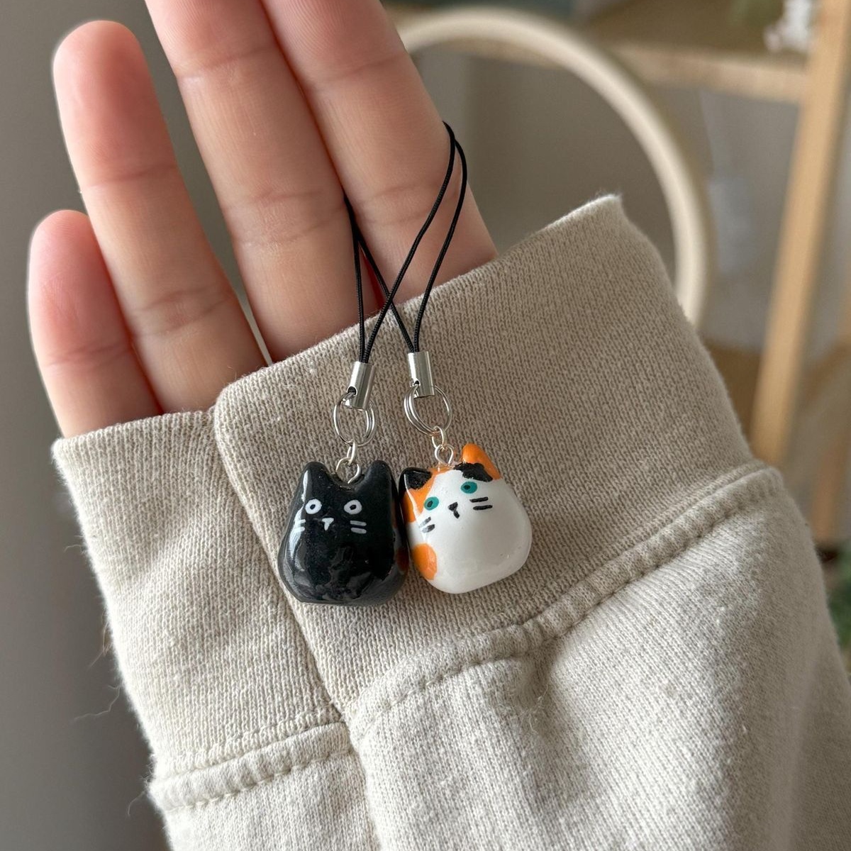 Double Trouble Cat Head Charms